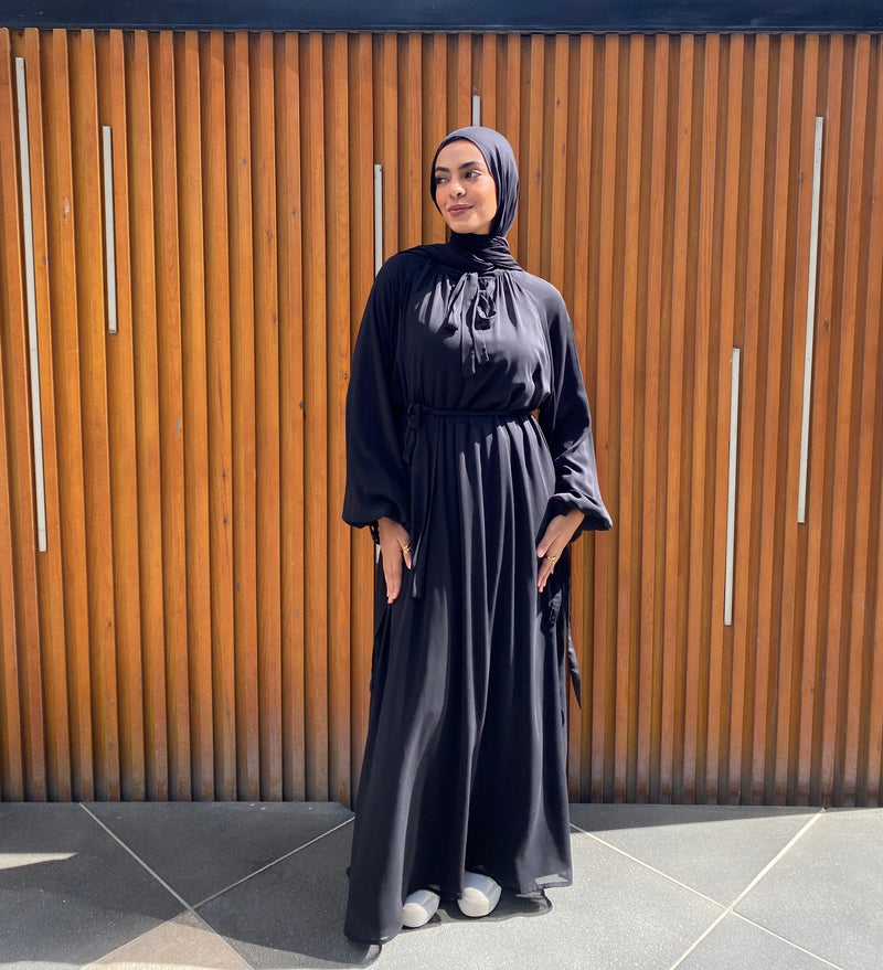 Chiffon Basic Abaya-Black