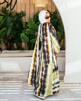 Tie-Dye Dress With Scarf-Olive