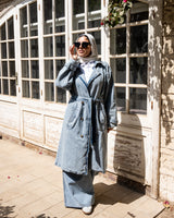 Denim Trench Jacket - Blue