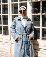 Denim Trench Jacket - Blue