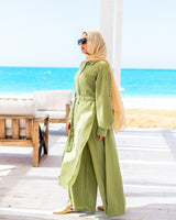 Eyelets Jumpsuit-Lime