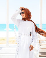 Eyelets Jumpsuit-White