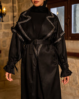 Gabardine Abaya - Black