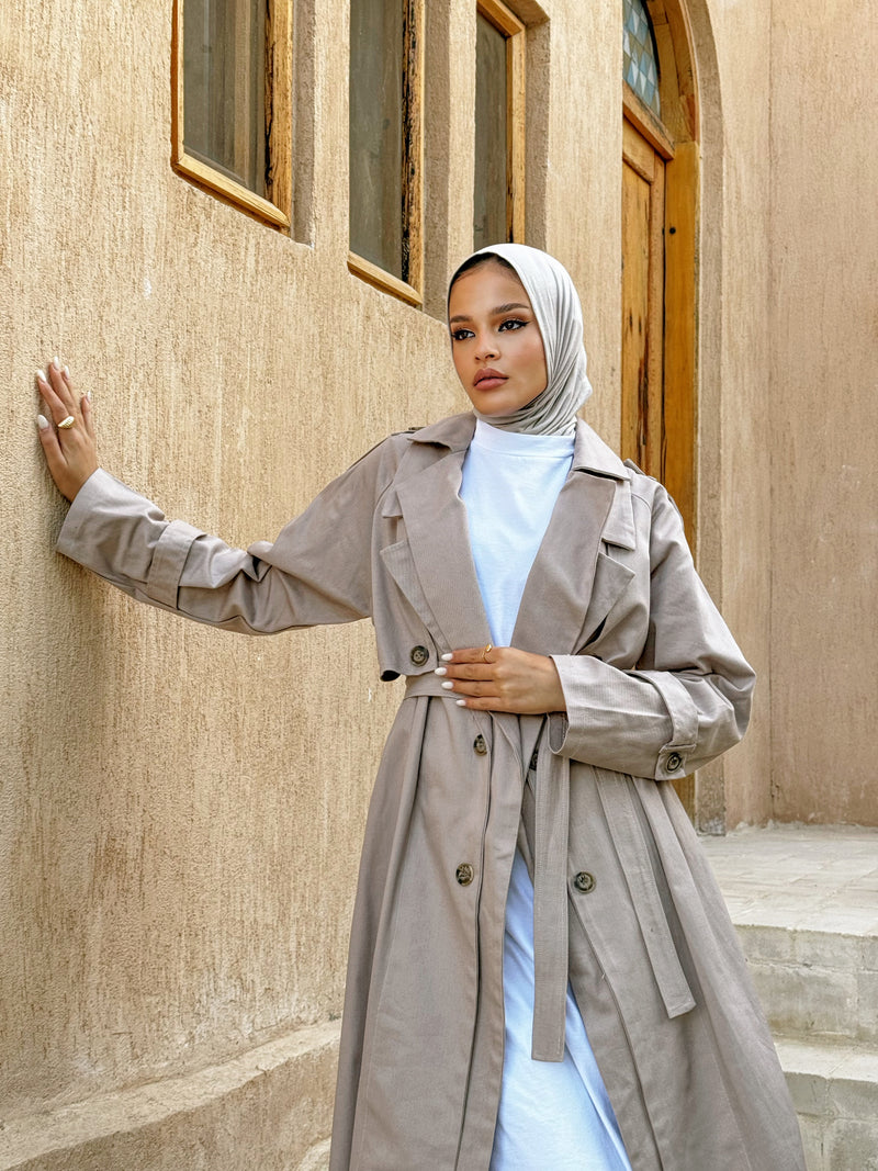 Gabardine trench coat online