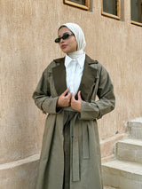 Gabardine Trench Coat - New Olive