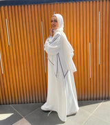 High-Low Abaya - White