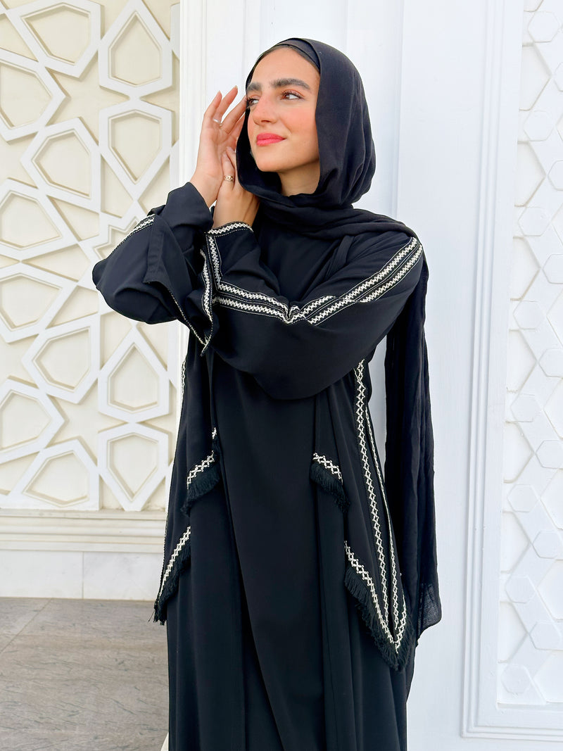 High-Low Abaya - Black