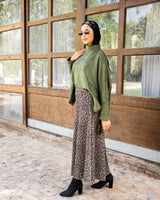 Oversized Suede Blouse - Olive