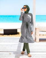 Printed Drawstring Burkini-Olive