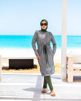 Printed Drawstring Burkini-Olive