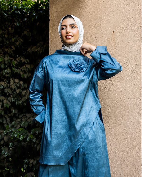 Taffeta Blouse - Blue